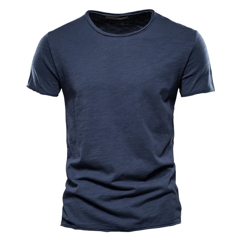 TrenddVibe™ Essential Breathable 100% Cotton Knit Crewneck Tee – Lightweight Summer Basic