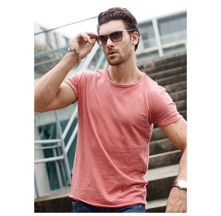 TrenddVibe™ Essential Breathable 100% Cotton Knit Crewneck Tee – Lightweight Summer Basic