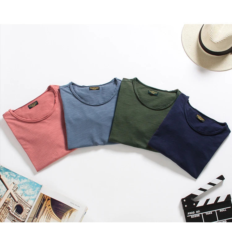 TrenddVibe™ Essential Breathable 100% Cotton Knit Crewneck Tee – Lightweight Summer Basic