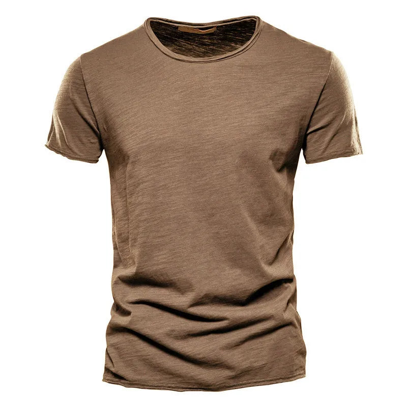 TrenddVibe™ Essential Breathable 100% Cotton Knit Crewneck Tee – Lightweight Summer Basic