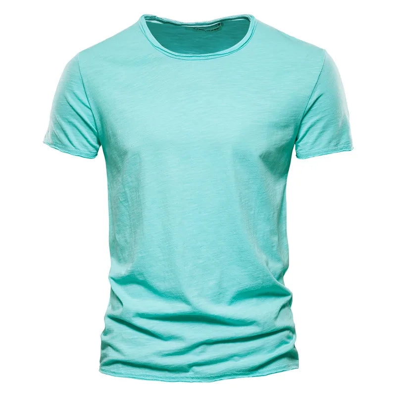 TrenddVibe™ Essential Breathable 100% Cotton Knit Crewneck Tee – Lightweight Summer Basic