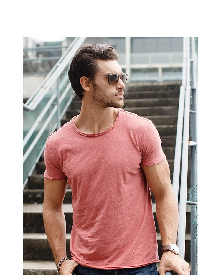 TrenddVibe™ Essential Breathable 100% Cotton Knit Crewneck Tee – Lightweight Summer Basic