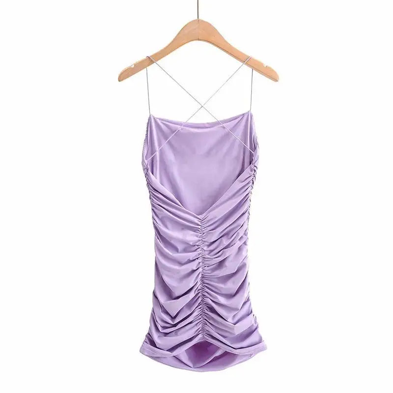 TrenddVibe™ Cross-Back Pleated Mini