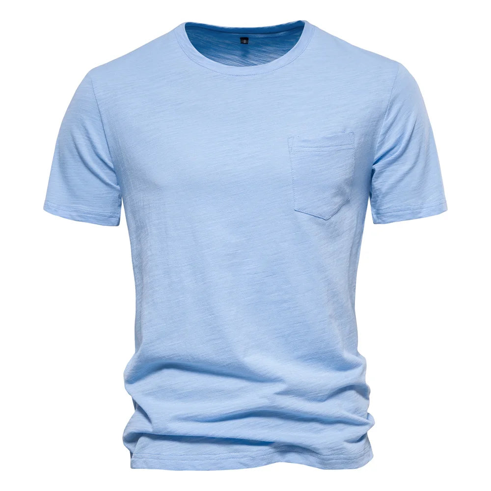 TrenddVibe™ Essential Breathable 100% Cotton Knit Crewneck Tee – Lightweight Summer Basic