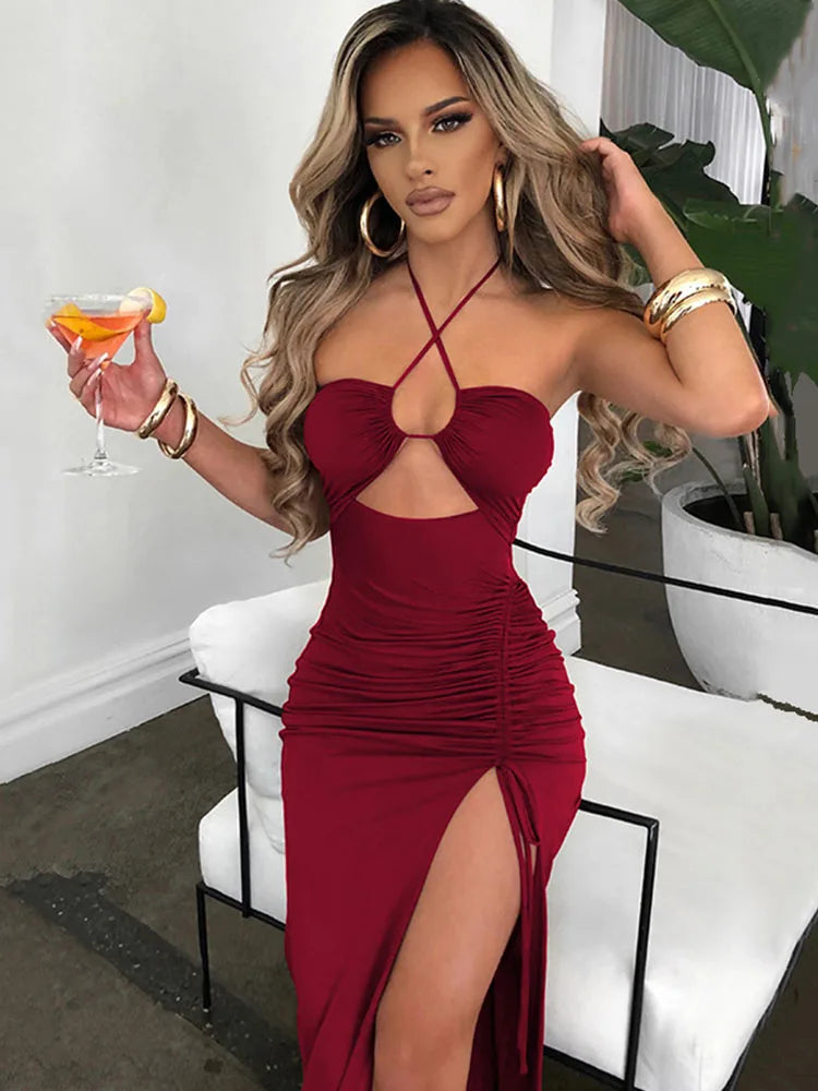 TrenddVibe™ Midnight Midi Sculpt Dress