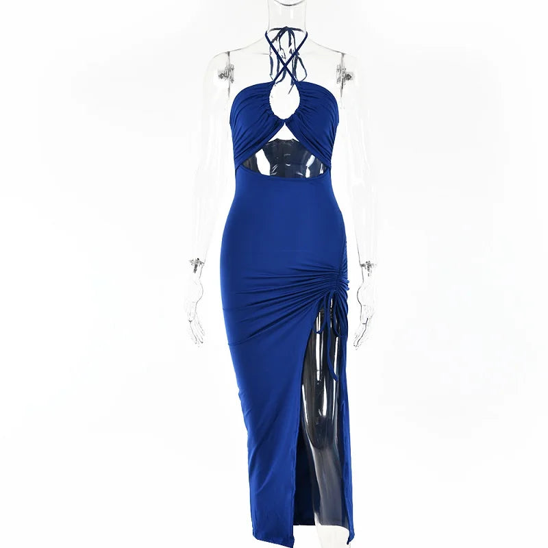 TrenddVibe™ Sculpt Denim Maxi Dress