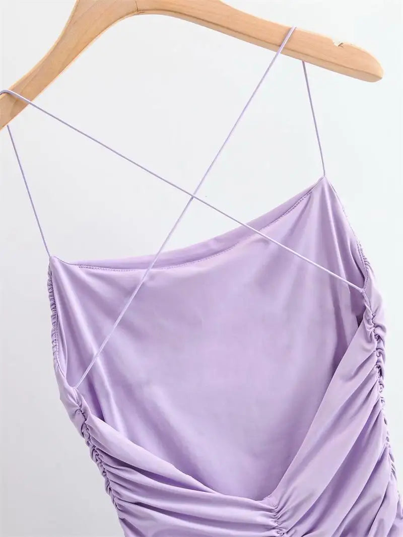 TrenddVibe™ Cross-Back Pleated Mini