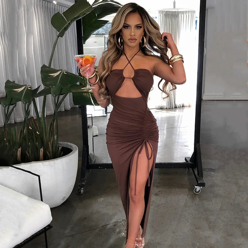 TrenddVibe™ Sculpt Denim Maxi Dress