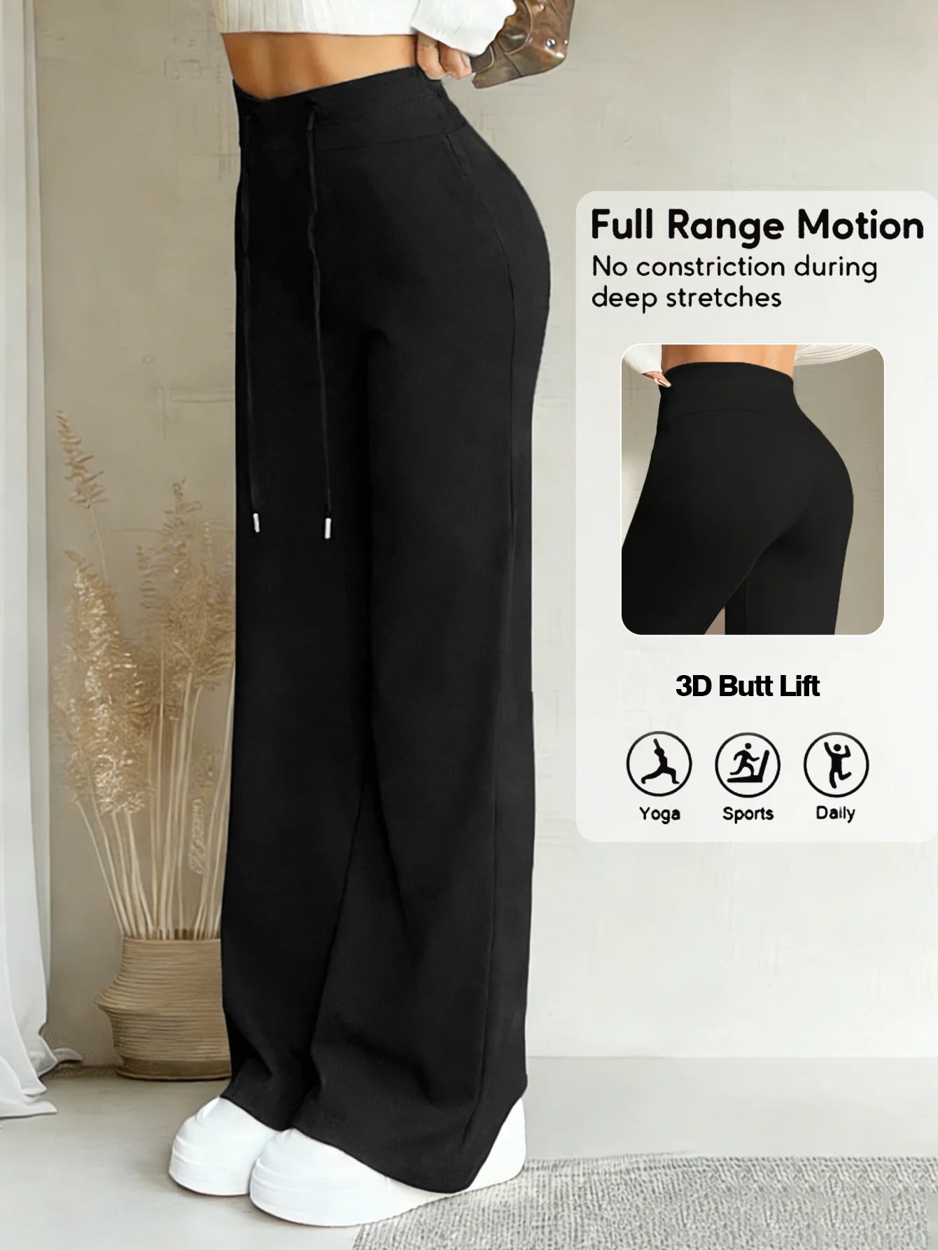 TrenddVibe™ Sculpt & Flow Wide-Leg Trousers