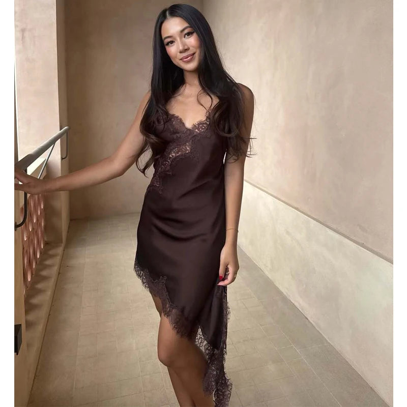 TrenddVibe™ Satin Siren Slip Dress