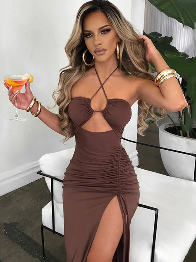 TrenddVibe™ Midnight Midi Sculpt Dress