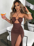 TrenddVibe™ Midnight Midi Sculpt Dress