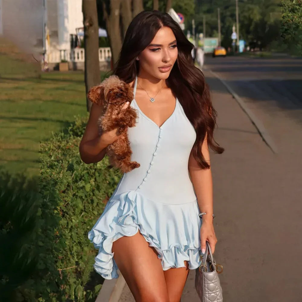 TrenddVibe™ Ruffle Romance Mini Dress