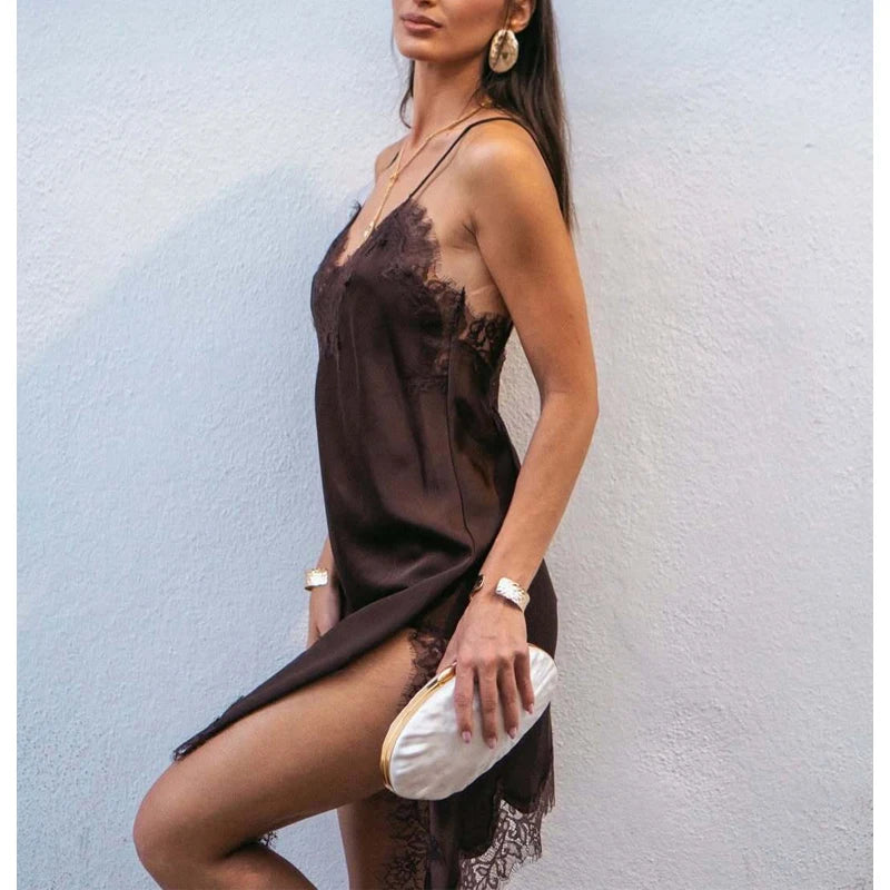 TrenddVibe™ Satin Siren Slip Dress