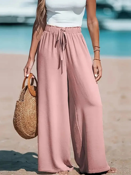 TrenddVibe™ Amalfi Cotton-Linen Wide Pants