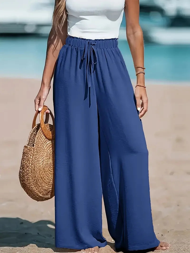 TrenddVibe™ Amalfi Cotton-Linen Wide Pants