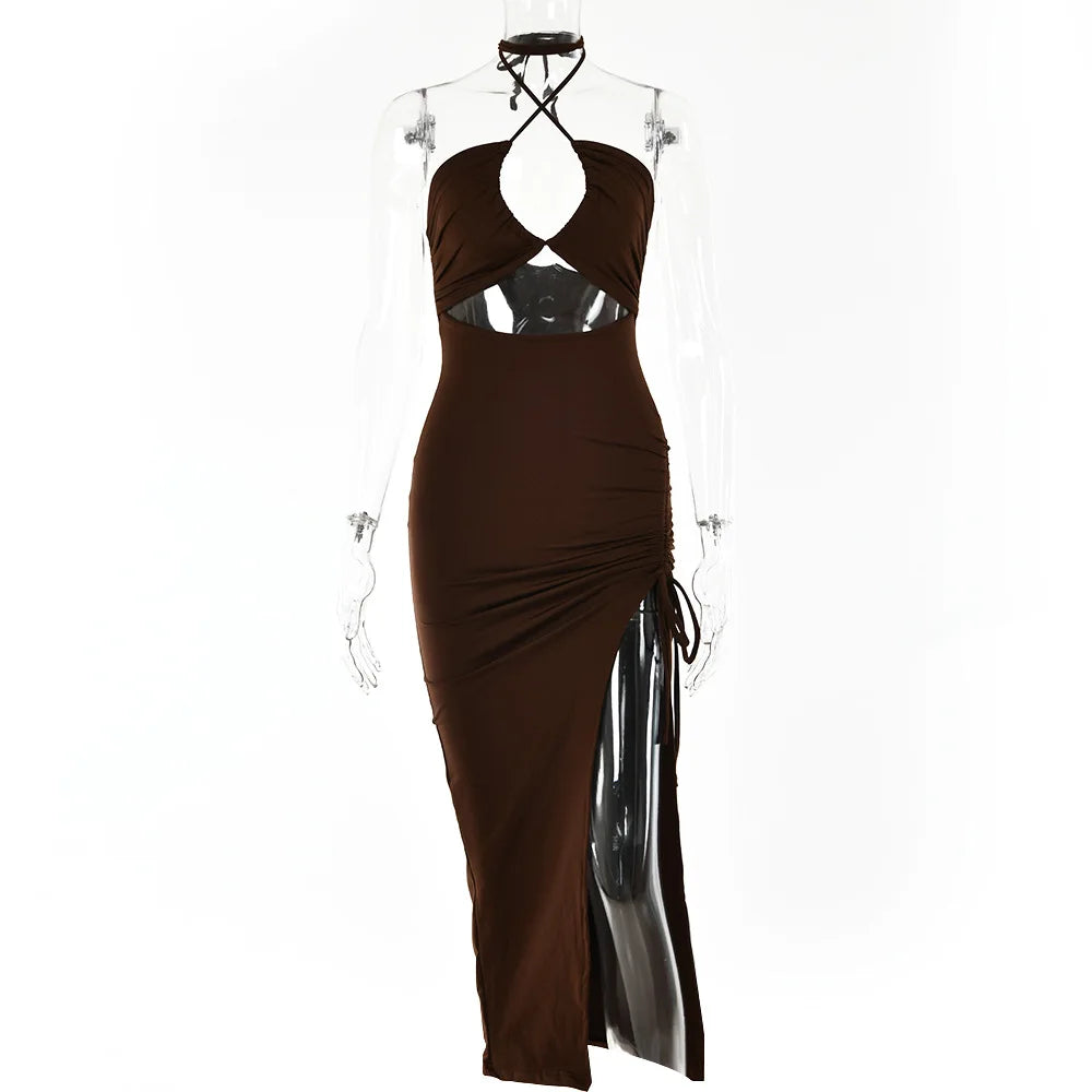 TrenddVibe™ Sculpt Denim Maxi Dress