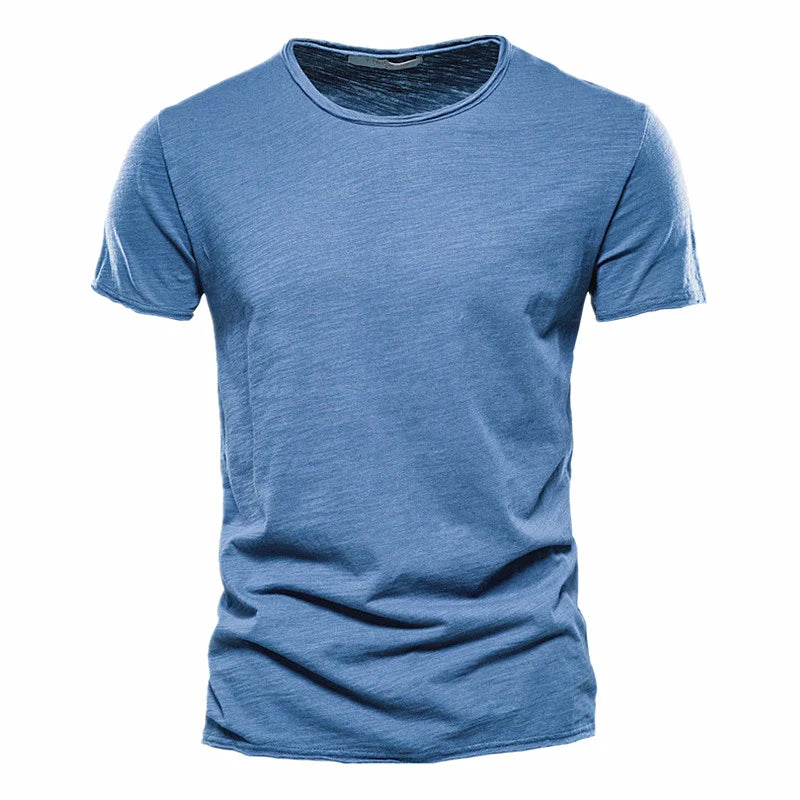 TrenddVibe™ Essential Breathable 100% Cotton Knit Crewneck Tee – Lightweight Summer Basic