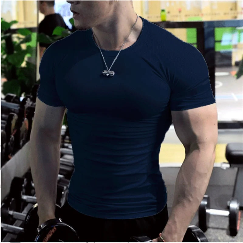 TrenddVibe™ Pro-Active Quick-Dry Compression Tee – Breathable Fitness, Gym & Sports Jersey