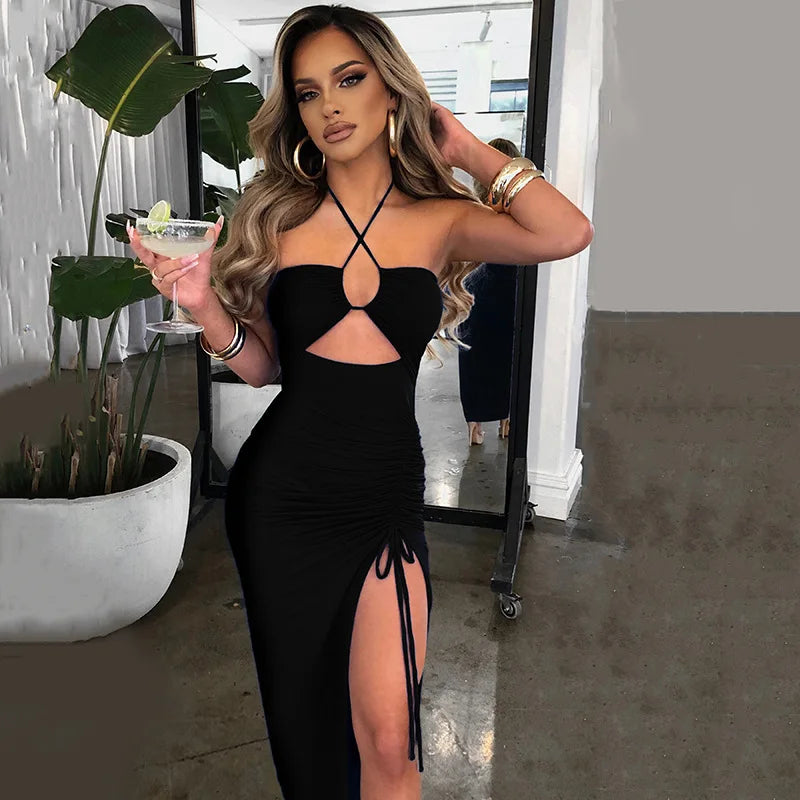 TrenddVibe™ Sculpt Denim Maxi Dress
