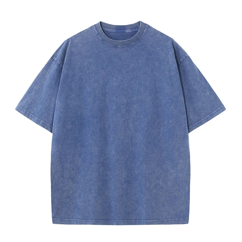 TrenddVibe™ Vintage Washed Heavyweight Cotton Tee – Oversized Streetwear Fit
