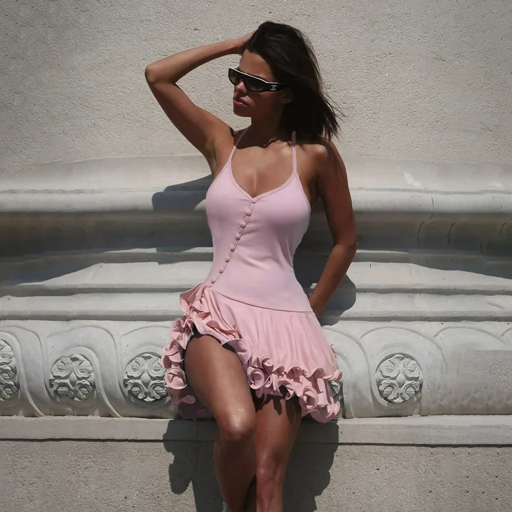 TrenddVibe™ Ruffle Romance Mini Dress