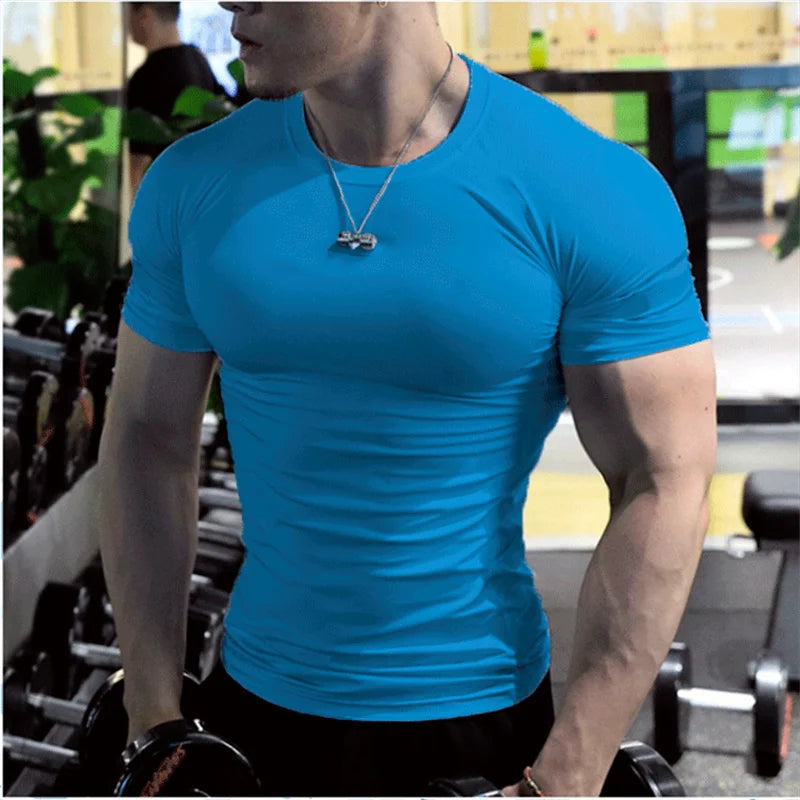 TrenddVibe™ Pro-Active Quick-Dry Compression Tee – Breathable Fitness, Gym & Sports Jersey