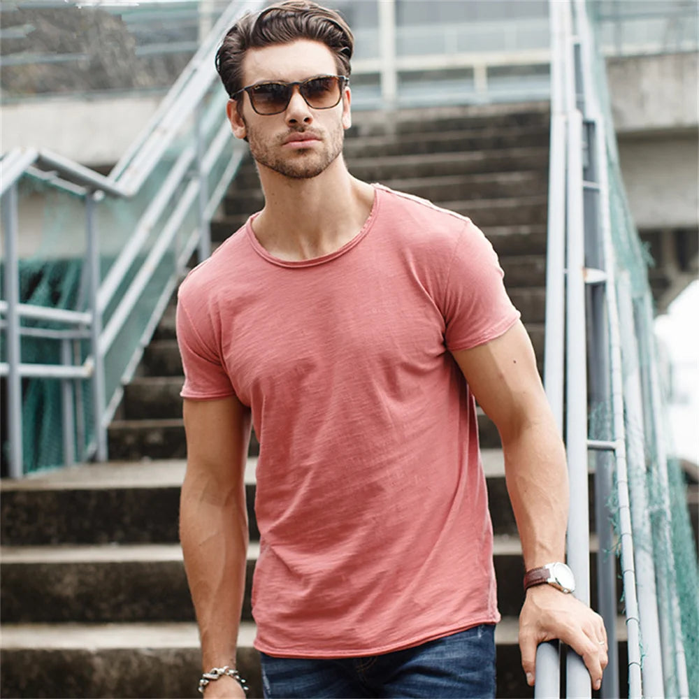 TrenddVibe™ Essential Breathable 100% Cotton Knit Crewneck Tee – Lightweight Summer Basic