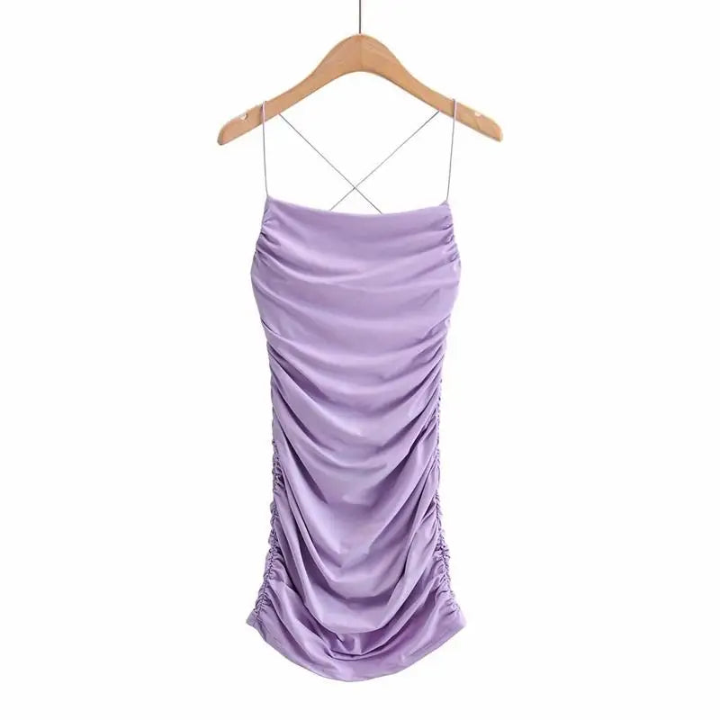 TrenddVibe™ Cross-Back Pleated Mini