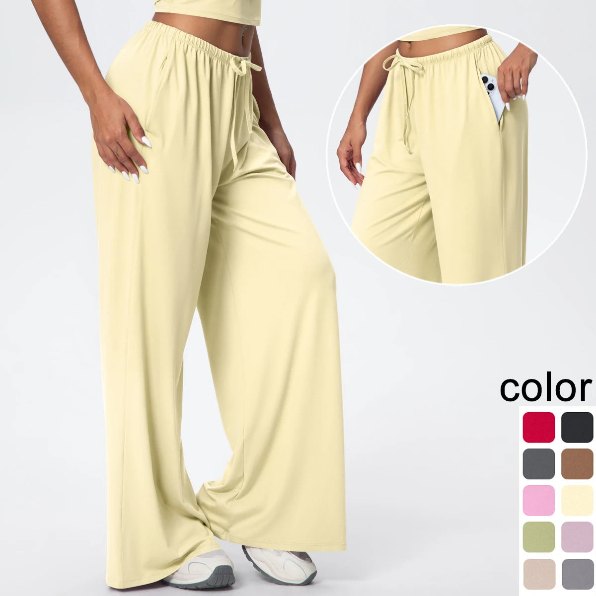 TrenddVibe™ CloudFlow Wide-Leg Yoga Pants