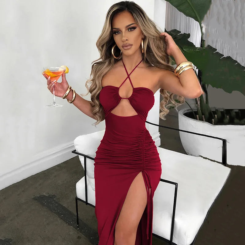 TrenddVibe™ Sculpt Denim Maxi Dress