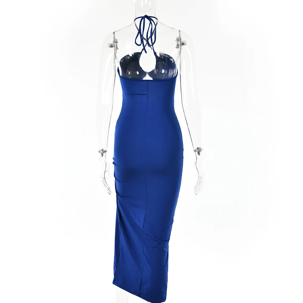 TrenddVibe™ Sculpt Denim Maxi Dress