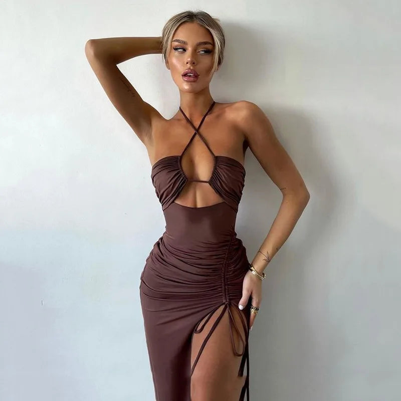 TrenddVibe™ Sculpt Denim Maxi Dress