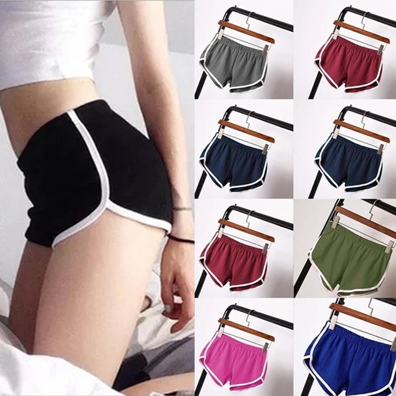 TrendVibe Women’s Casual Sports Shorts – High Waist, Elastic Fit, Summer Style