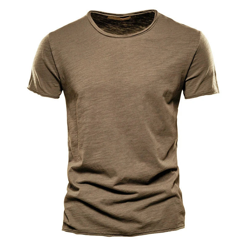 TrenddVibe™ Essential Breathable 100% Cotton Knit Crewneck Tee – Lightweight Summer Basic