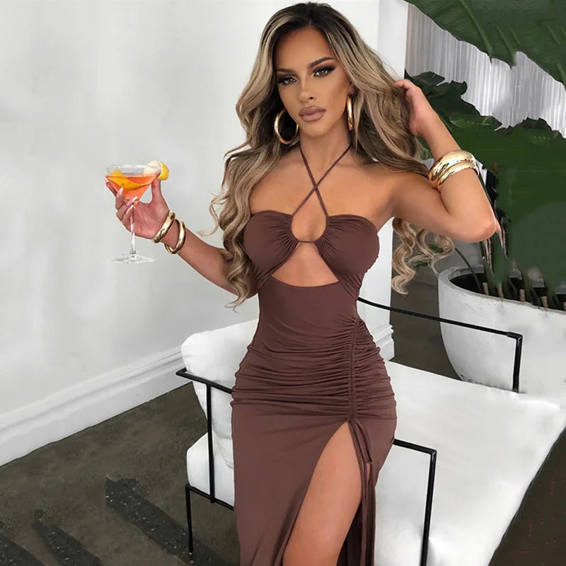TrenddVibe™ Sculpt Denim Maxi Dress