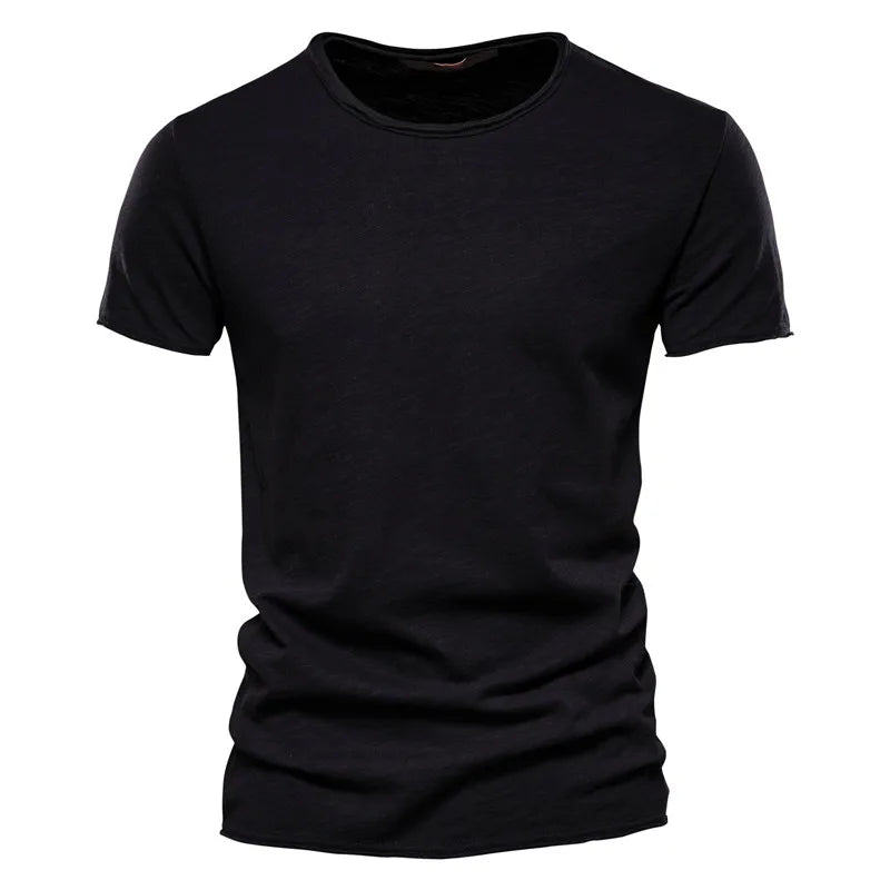 TrenddVibe™ Essential Breathable 100% Cotton Knit Crewneck Tee – Lightweight Summer Basic