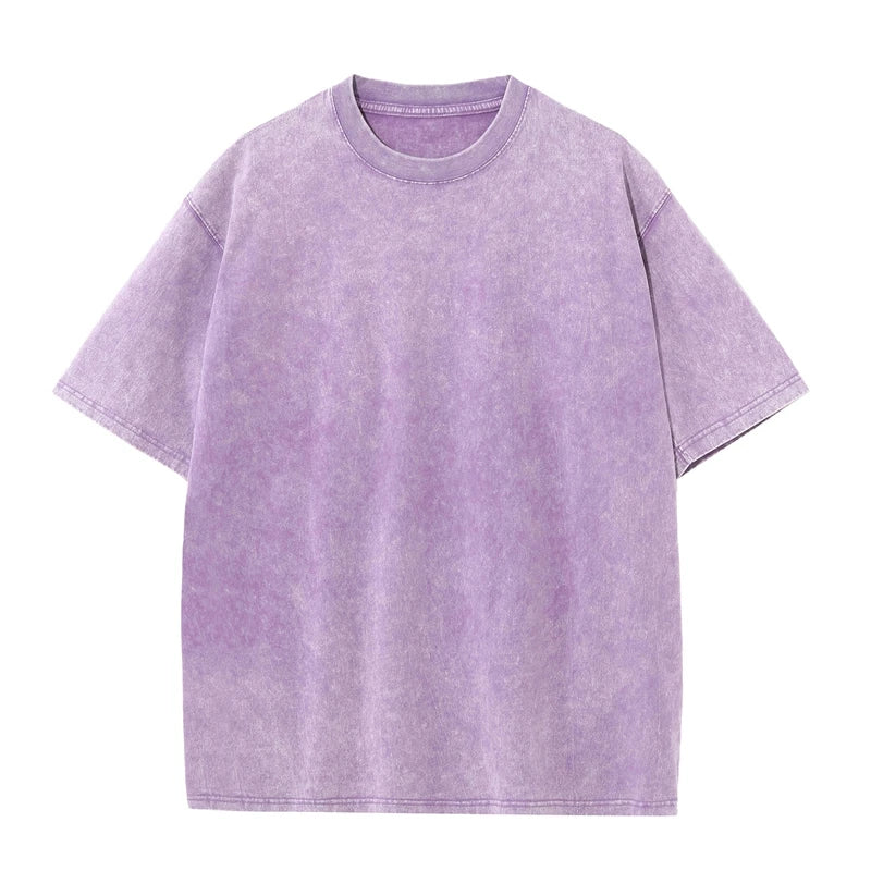 TrenddVibe™ Vintage Washed Heavyweight Cotton Tee – Oversized Streetwear Fit