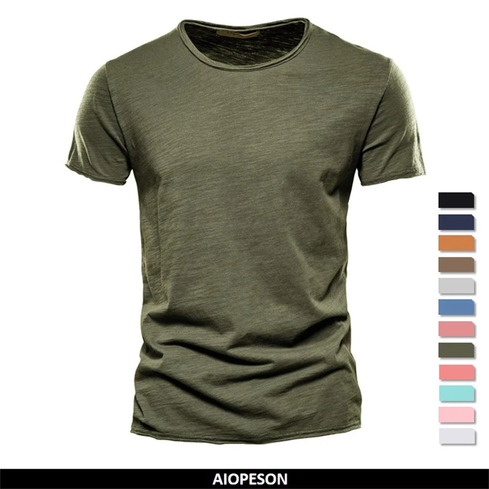 TrenddVibe™ Essential Breathable 100% Cotton Knit Crewneck Tee – Lightweight Summer Basic
