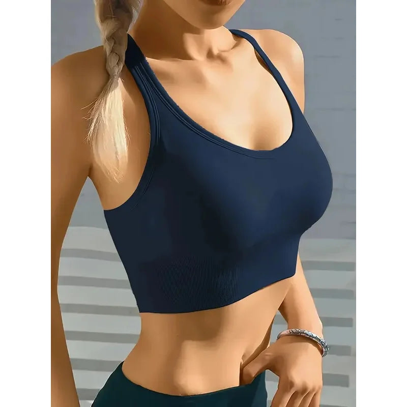 TrenddVibe™ Seamless Comfy & Breathable Push-Up Yoga Tank Bra