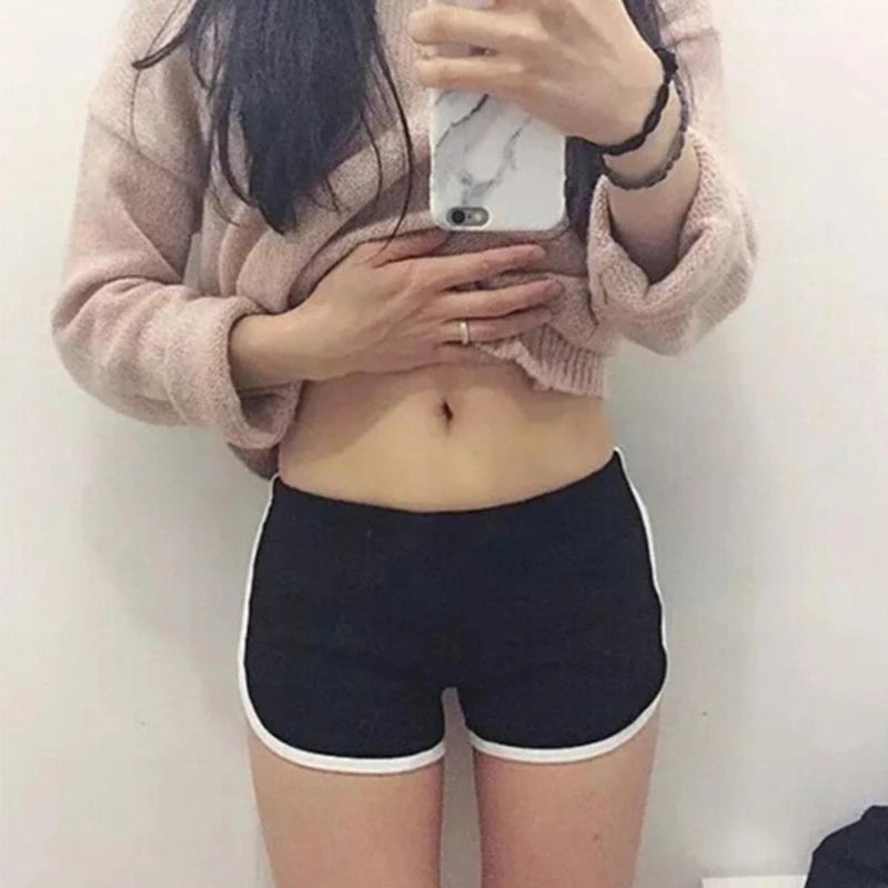 TrendVibe Women’s Casual Sports Shorts – High Waist, Elastic Fit, Summer Style