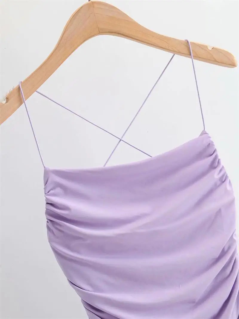 TrenddVibe™ Cross-Back Pleated Mini