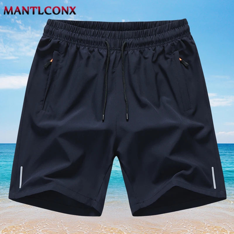 TrendVibe Men’s Summer Casual Athletic Shorts – Quick-Dry, Breathable, Elastic Waist with Zip Pockets