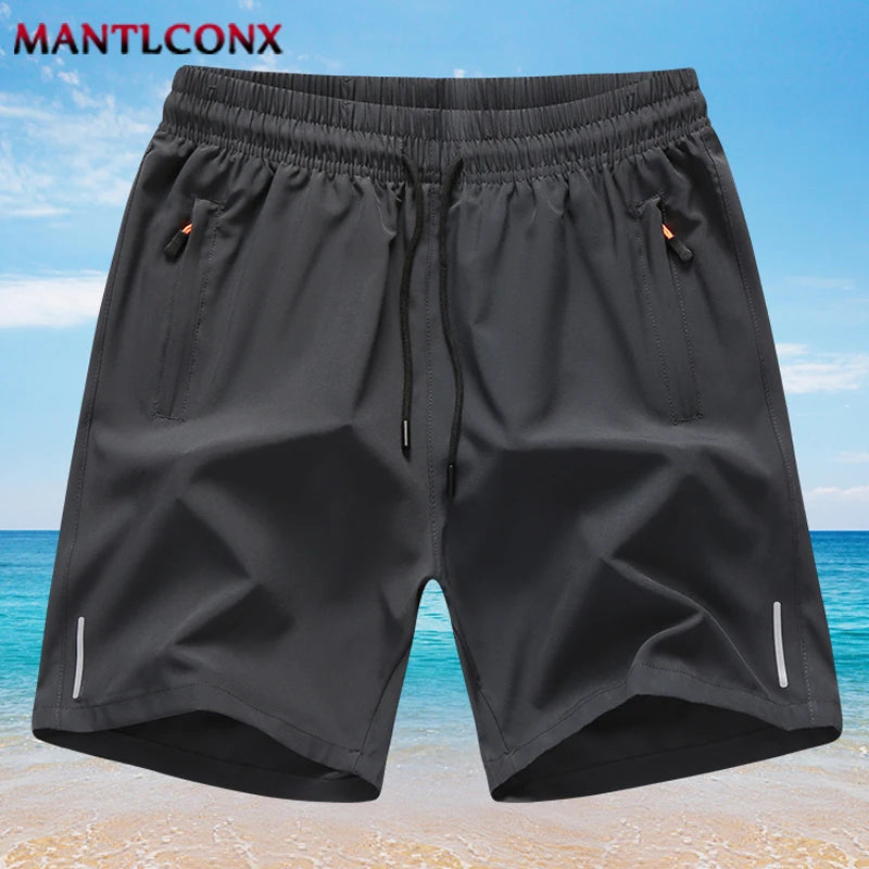 TrendVibe Men’s Summer Casual Athletic Shorts – Quick-Dry, Breathable, Elastic Waist with Zip Pockets