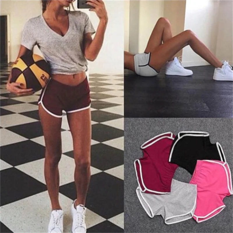TrendVibe Women’s Casual Sports Shorts – High Waist, Elastic Fit, Summer Style