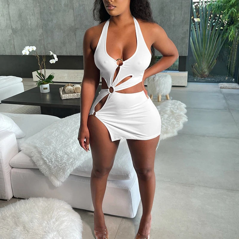 TrenddVibe™ Sunset Hollow Mini Dress