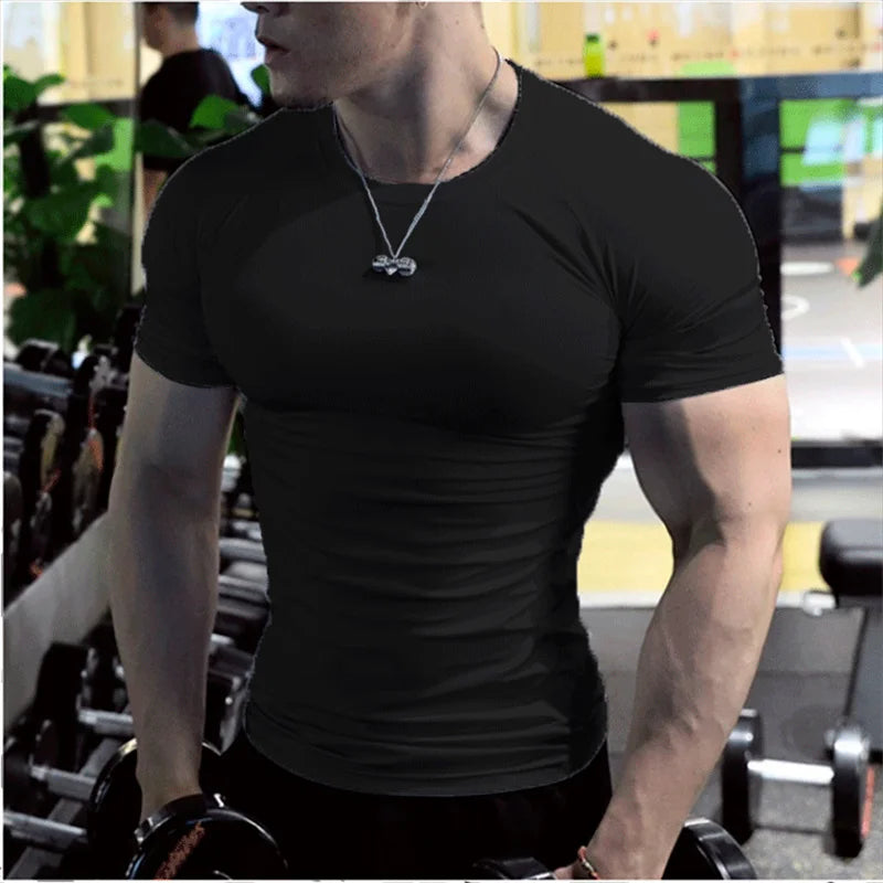 TrenddVibe™ Pro-Active Quick-Dry Compression Tee – Breathable Fitness, Gym & Sports Jersey