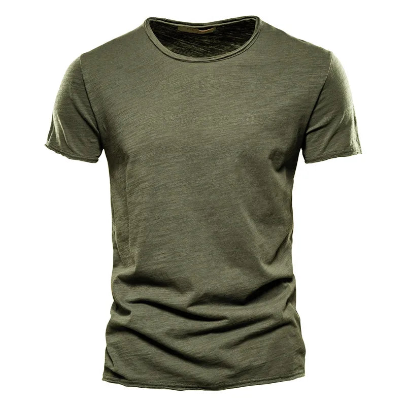 TrenddVibe™ Essential Breathable 100% Cotton Knit Crewneck Tee – Lightweight Summer Basic